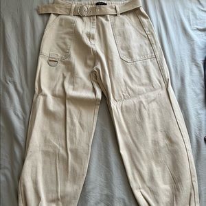 Cream Cargo Pants